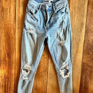 Abercrombie & Fitch Curve Love Super Skinny Distressed